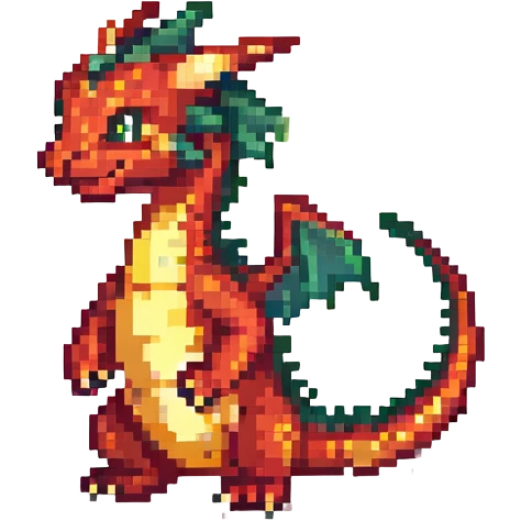 A cute small fire dragon emoji