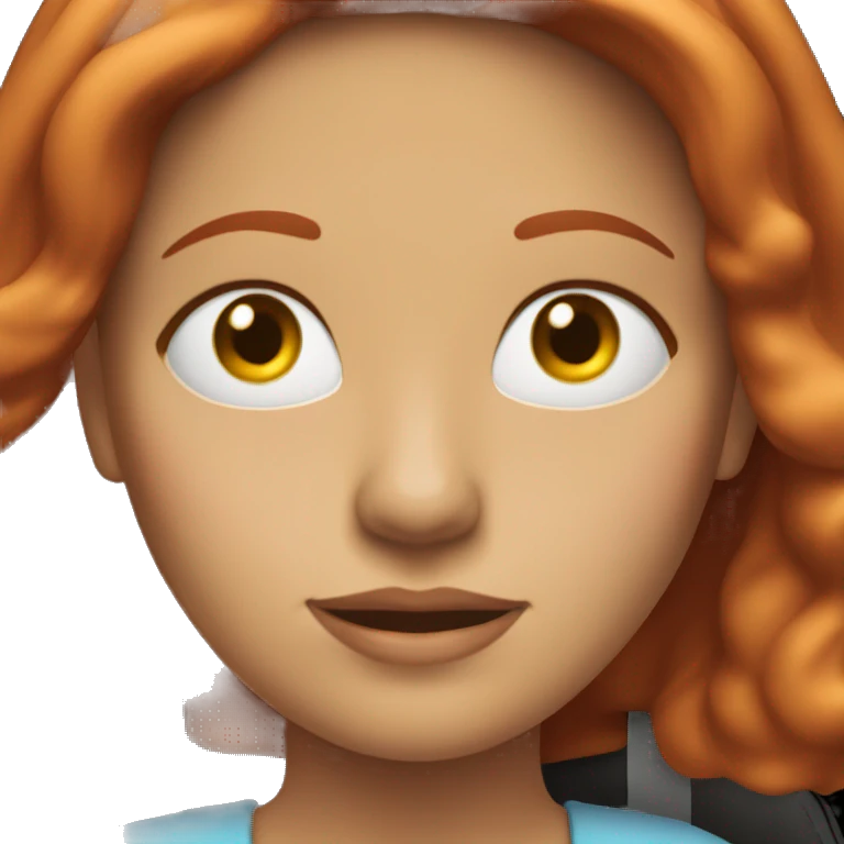 red haired young woman going on a long drive emoji