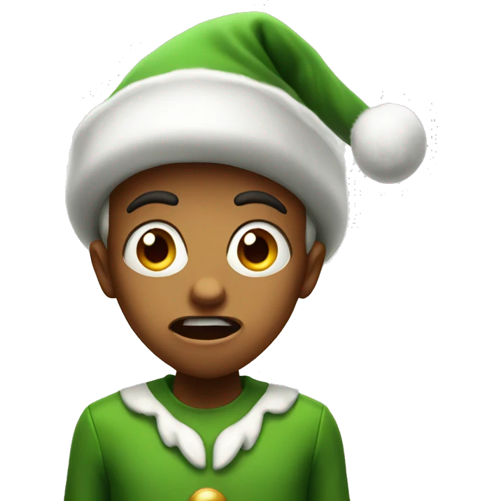 scared christmas elf emoji