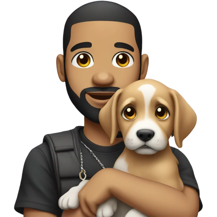 Drake holding a puppy emoji