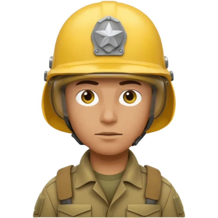 Soldier just face generic yellow with helmet no insignia emoji