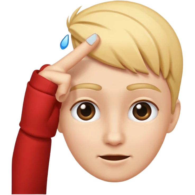 hand pointing to head emoji