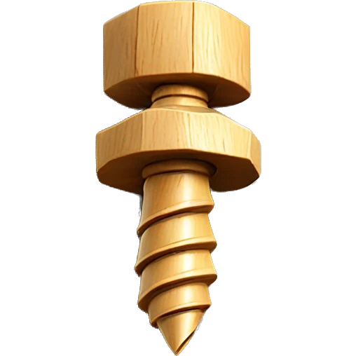 screw in wood, top view emoji