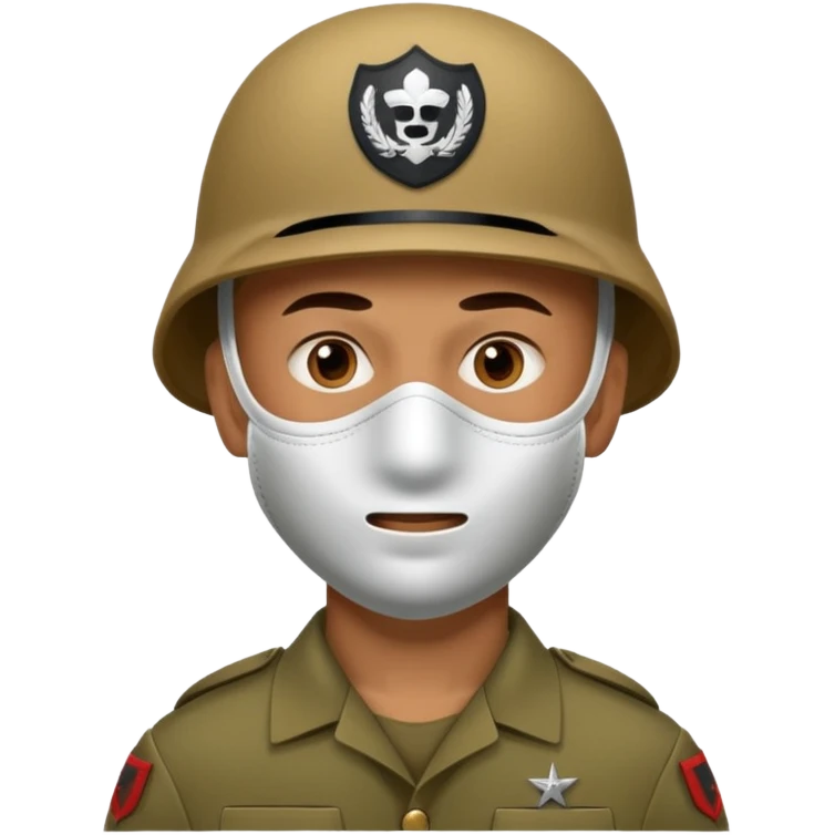 man soldier wearing mask emoji