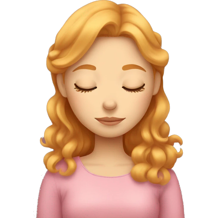 Strawberry blonde girl sleeping  emoji