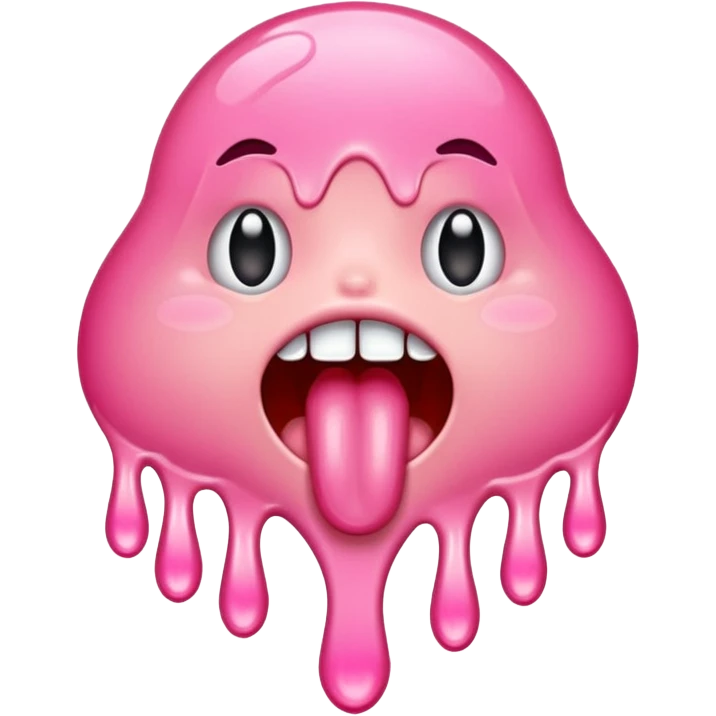 Sucking wet tongue drip emoji