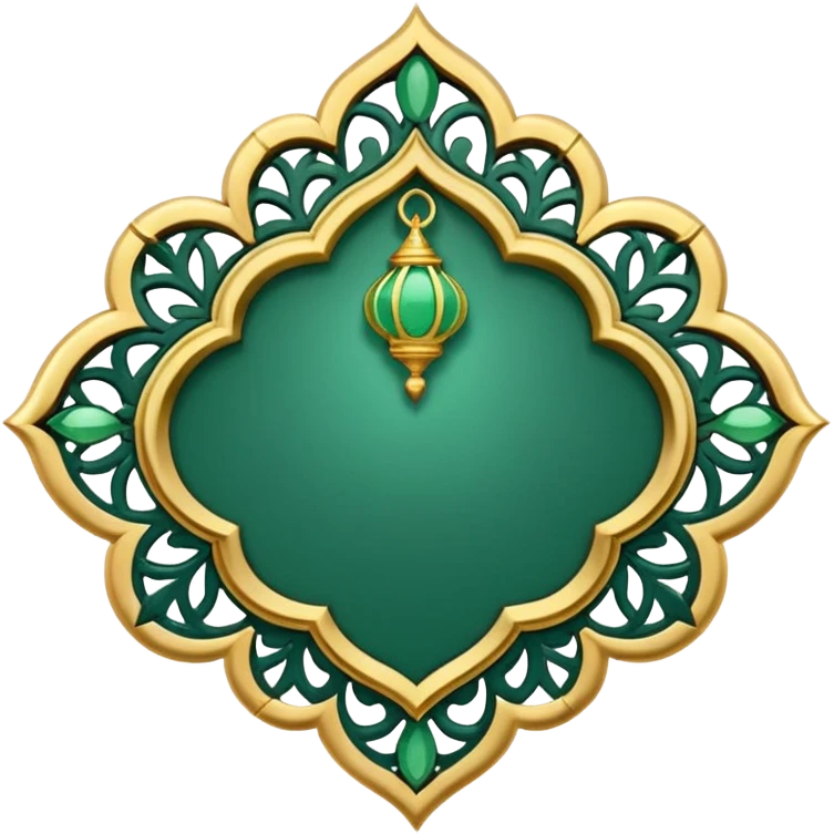Jade and gold Ramadan filigree emoji
