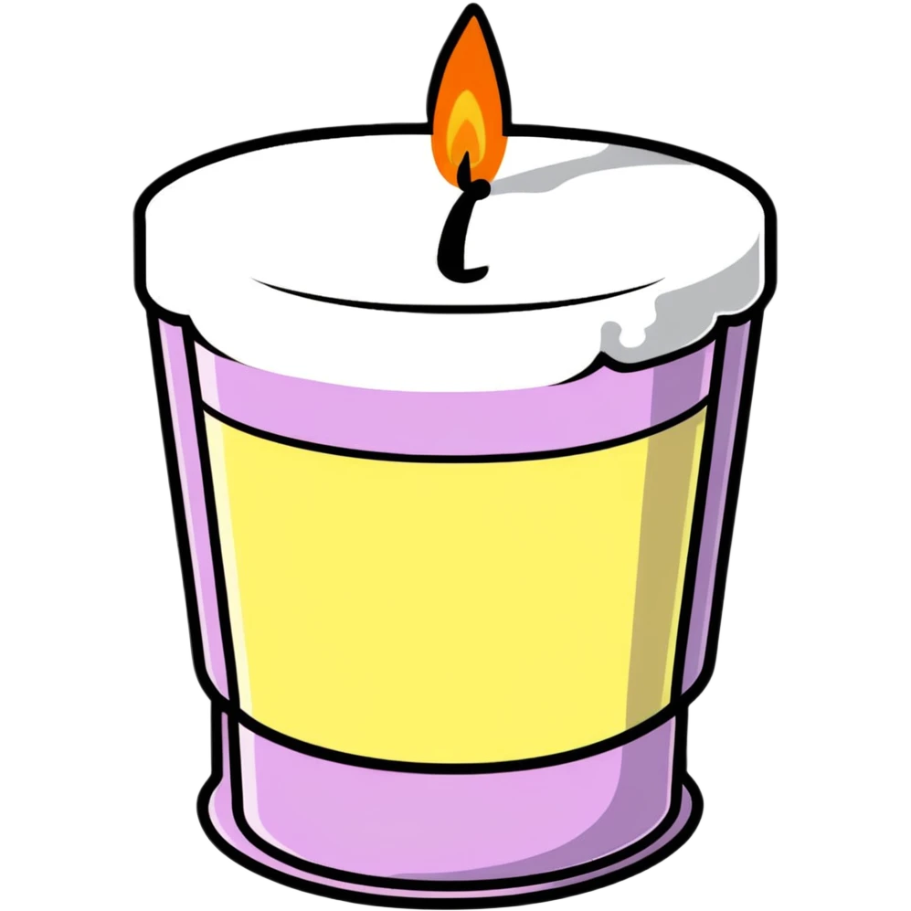 minimalist aesthetic scented candle with a gentle flame emoji