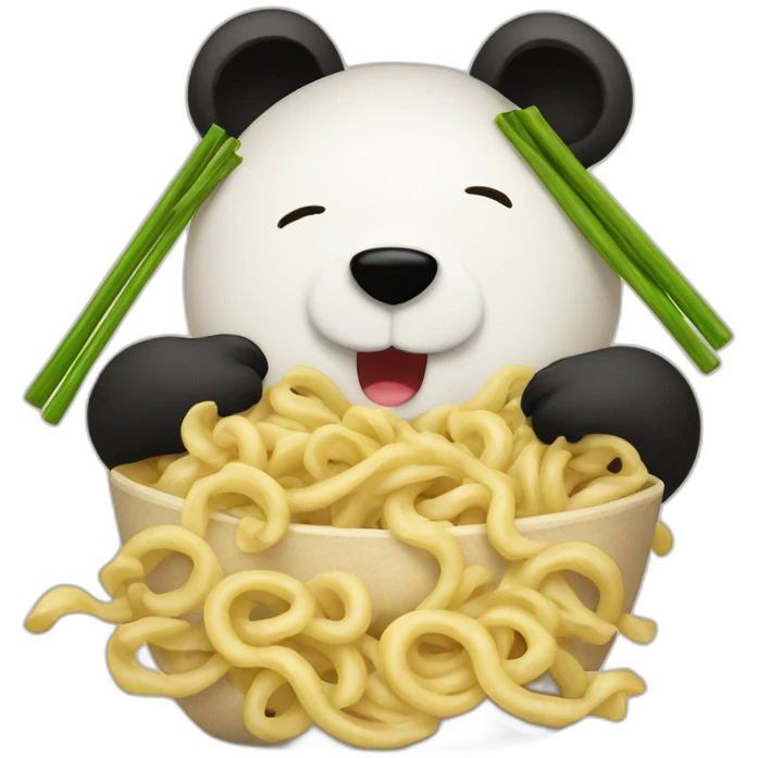 Noodles met een panda erin emoji