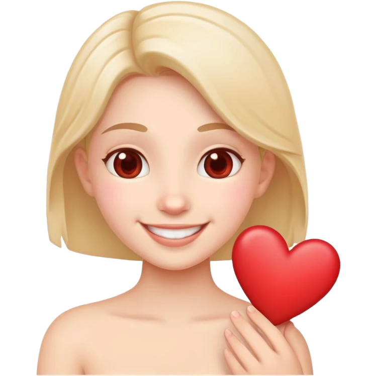 Smiling cute with hearts emoji