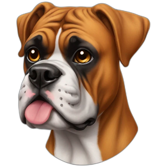 Boxer dog clown emoji