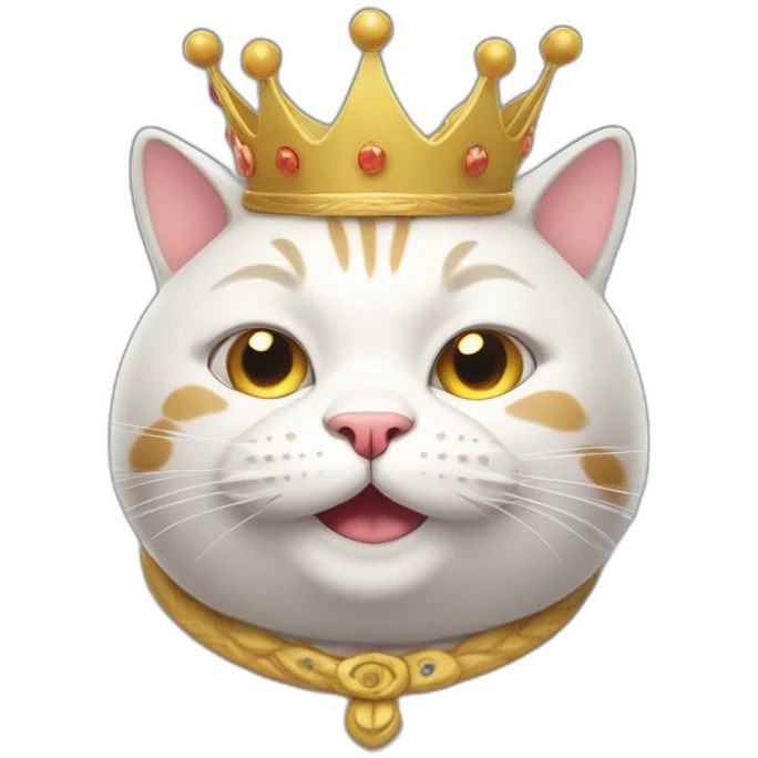 Happy fat king cat emoji