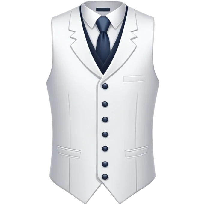 white formal vest with exactly 3 buttons, simple design emoji