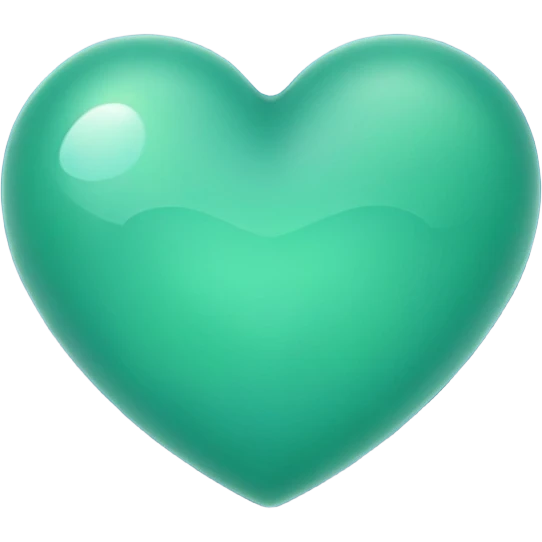 Make a heart emoji with colours of Jade green, royal blue and light yellow emoji