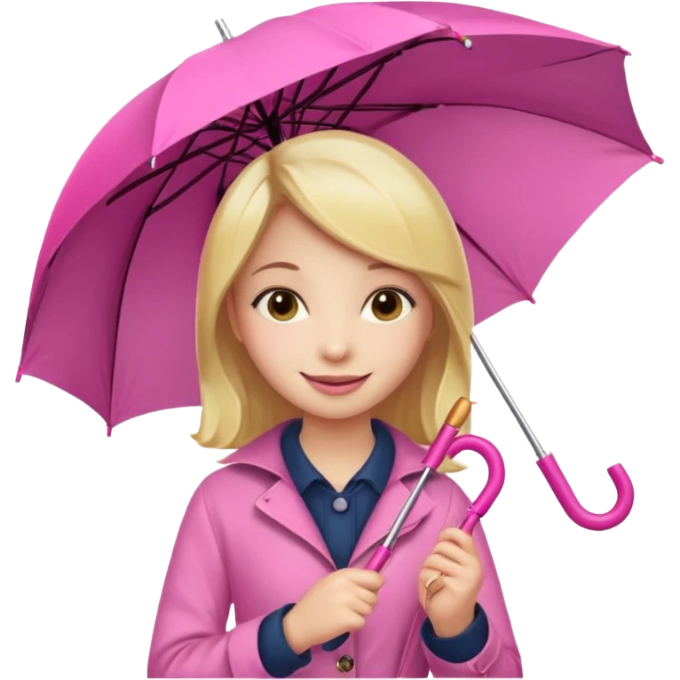 Girl with pink umbrella emoji
