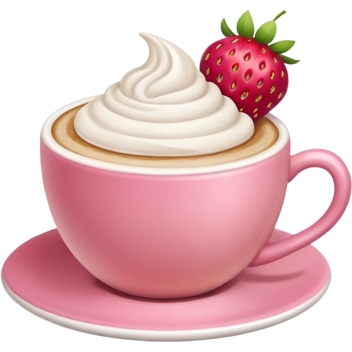 cappucino de morango  com moranguinho emoji