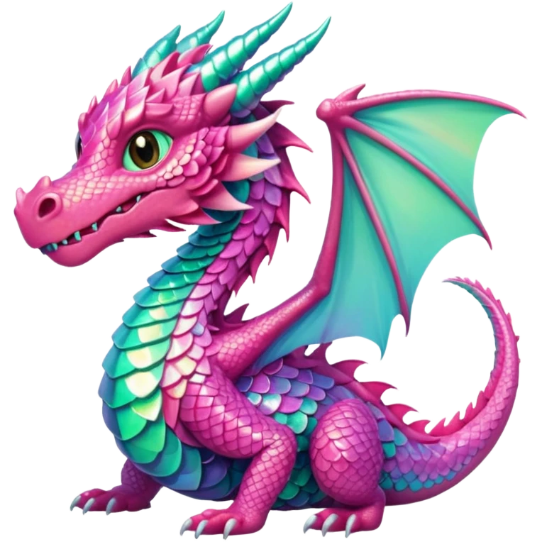 pink and mint dragon emoji