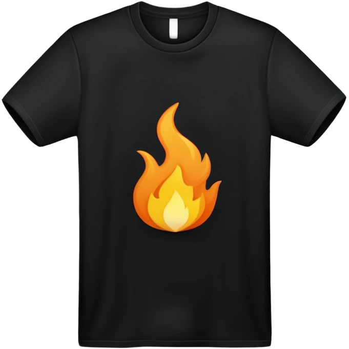 flame on short sleeve black t shirt emoji