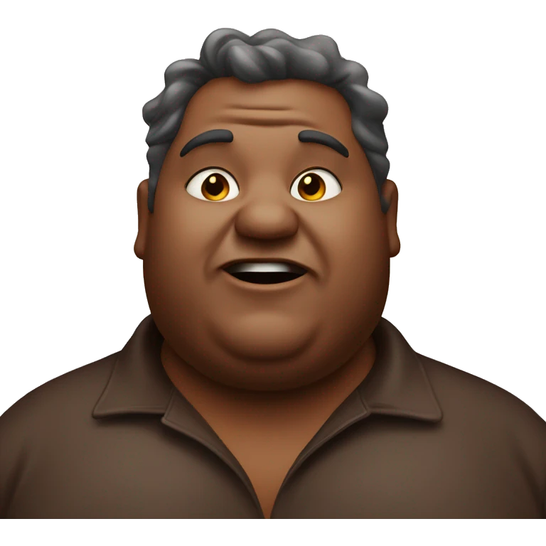 fat man with chocolate stains  emoji