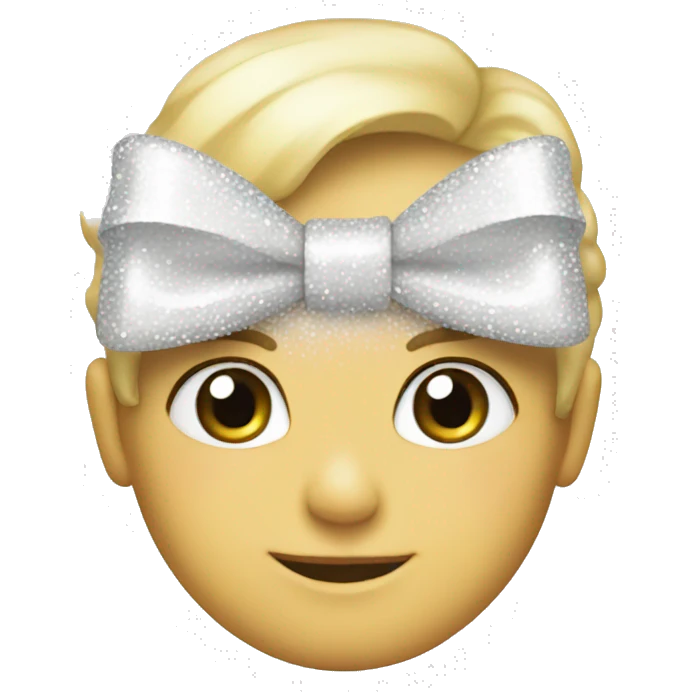 A white bow with glitters emoji
