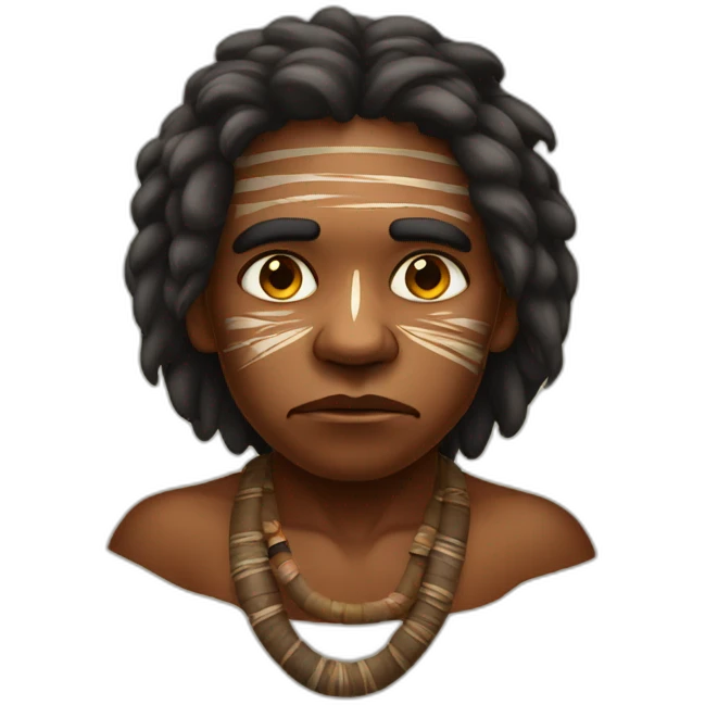 Aborigine is nervous emoji