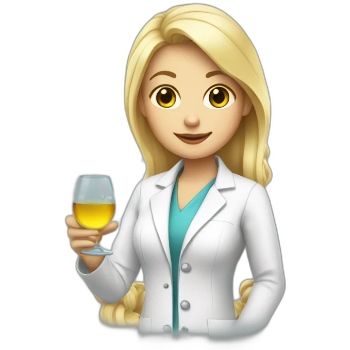 blonde with glass wearing lab coat tipsy emoji