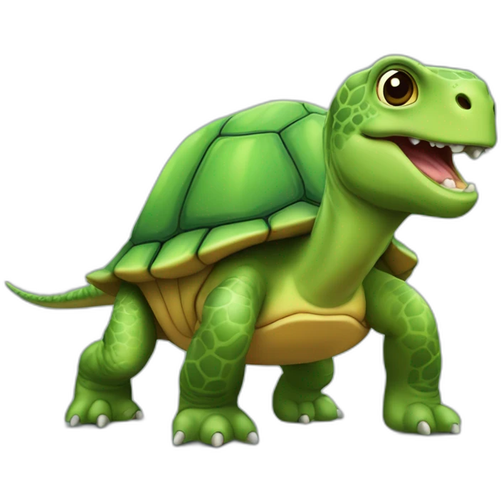 Tortue sur dinosaures emoji