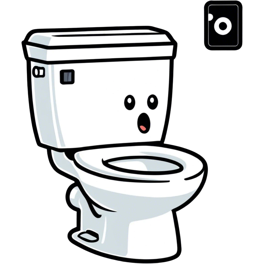 Head comming out of a toilet emoji