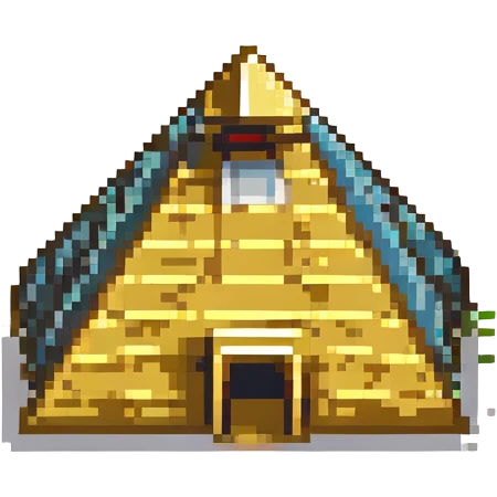 golden Egyptian pyramid under the sun emoji