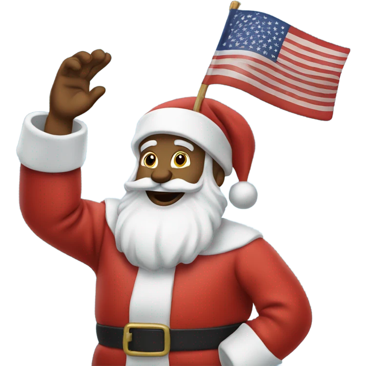 Santa saluting the American flag emoji