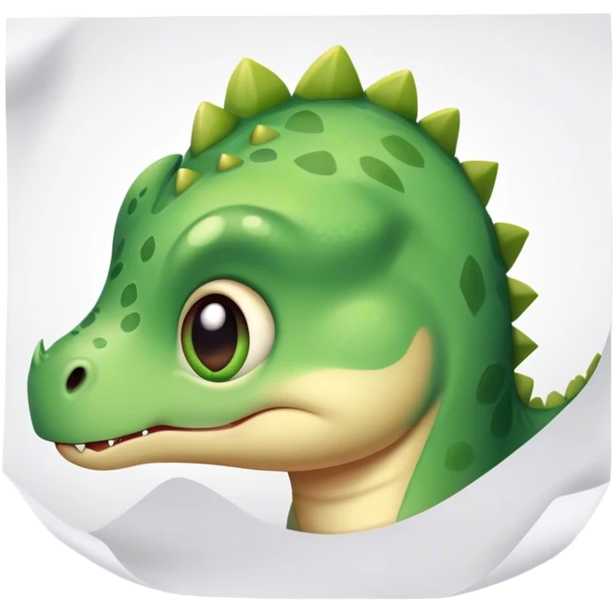 baby dinosaur face with papers emoji