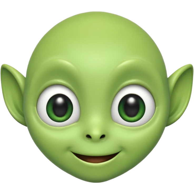 The face of a cute, bouncy green alien emoji