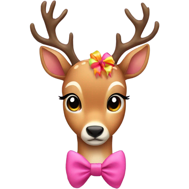 cute deer with bow emoji