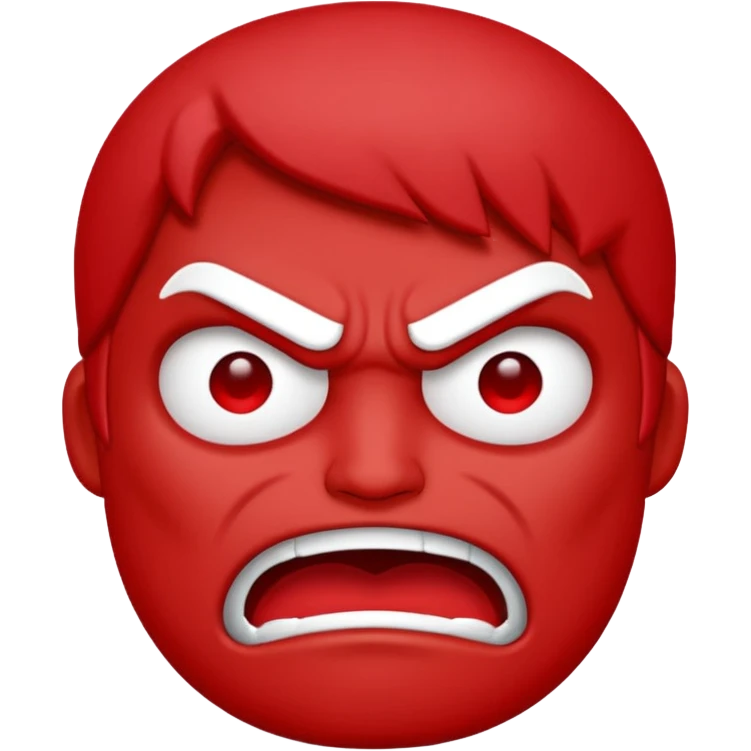 Among Us crewmate character showing anger, simple and bold emoji style emoji