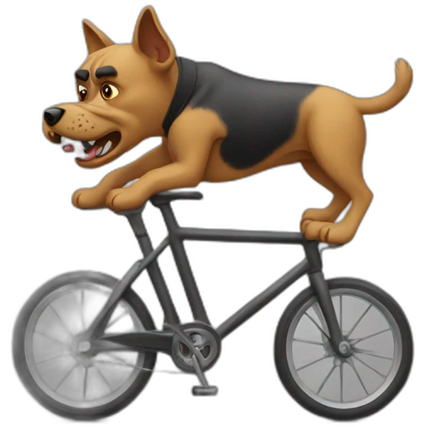 Angry dog on  cycle  emoji