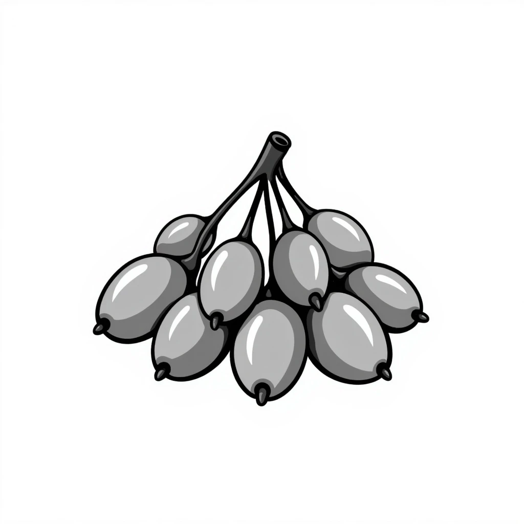Guaraná berries, simple and sketchy emoji