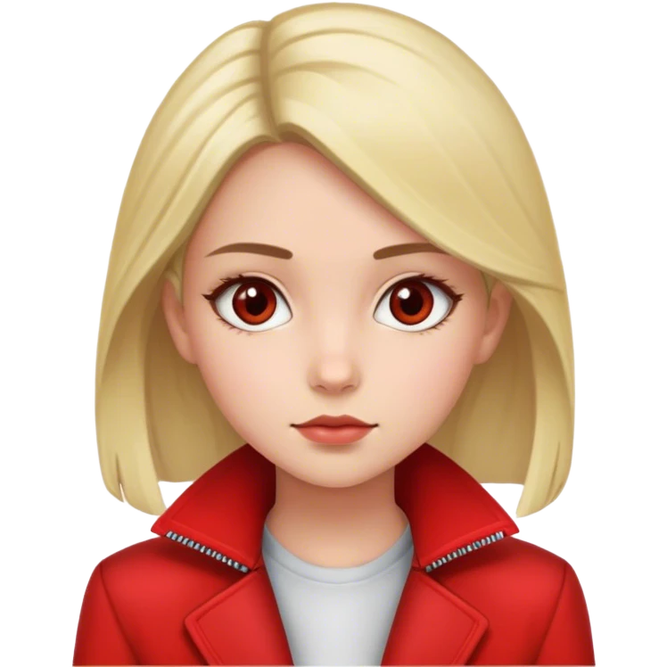 girl in red jacket darker eyes emoji