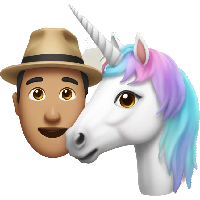 unicorn with person (asian american with hat) emoji