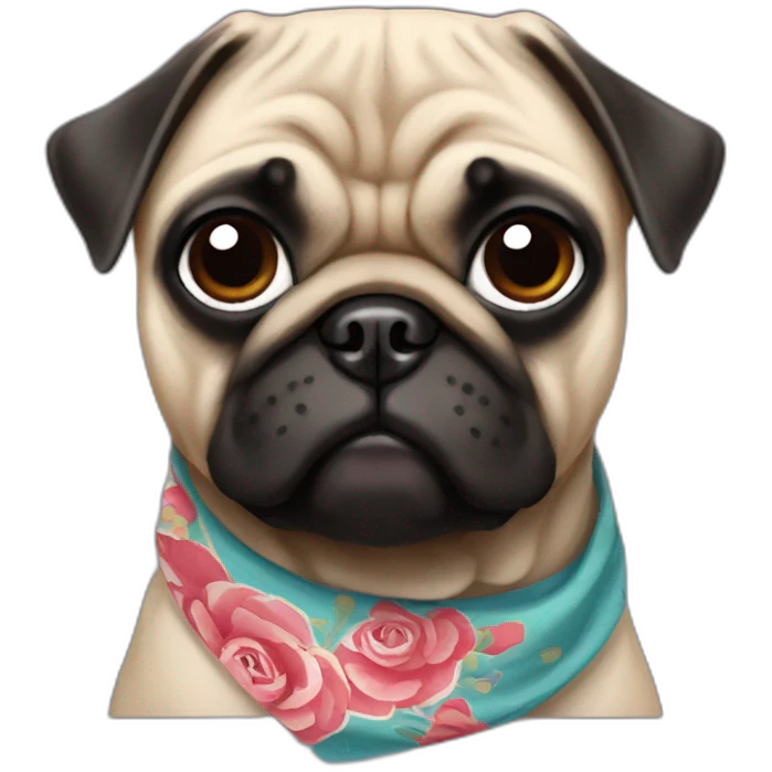 pug with a bandana emoji