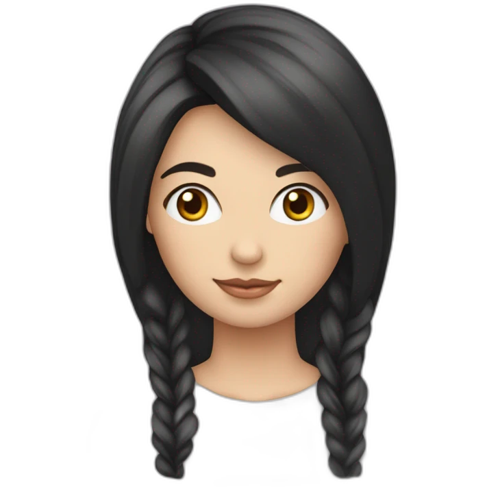 lange schwarze haare, helle hautfarbe, weiblich emoji