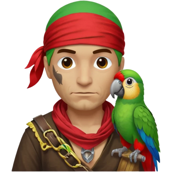 pirate and parrot emoji