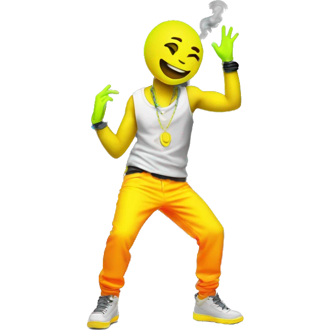 Rave party dancing neon smoking emoji