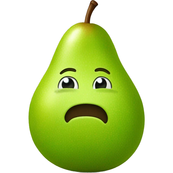 A green pear waiting  ￼ emoji