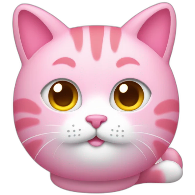 kawaii pink cat computer emoji
