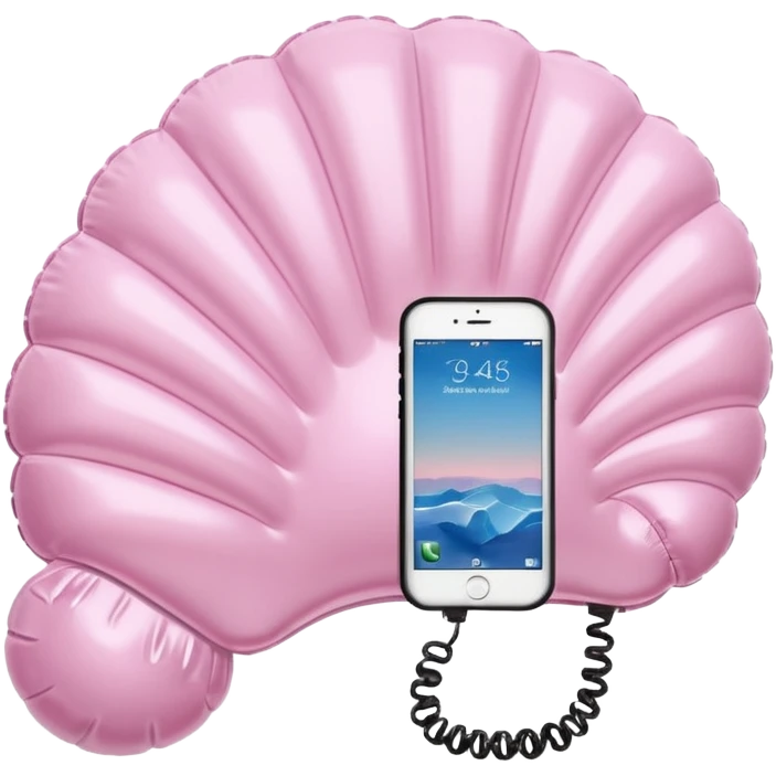 vintage rococo pale pink inflatable puffy shell phone emoji