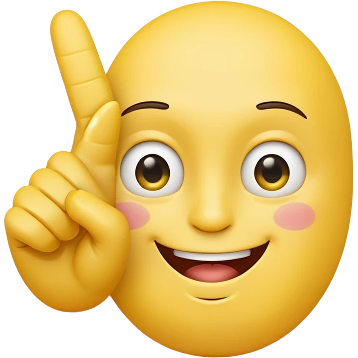 A happy face holding out a middle finger emoji