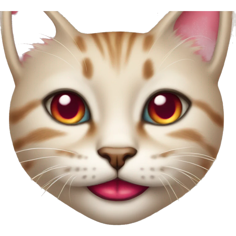 kitty face with lipstick emoji