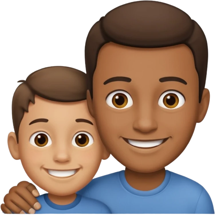 Children boy with papa same person emoji
