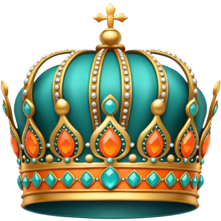 teal and orange royal crown emoji