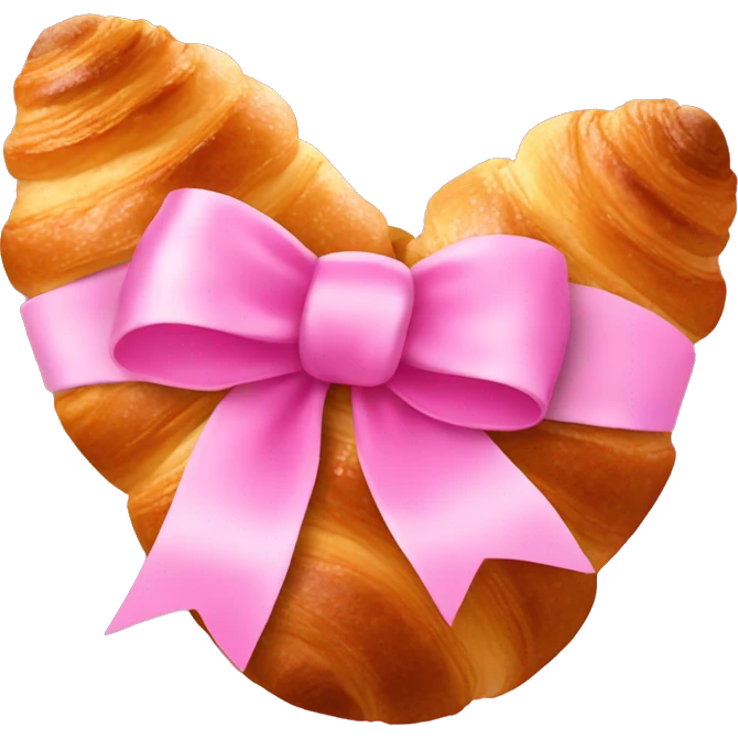 croissant with pink bow emoji